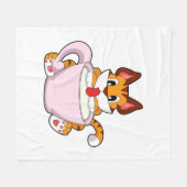 Tijgerkat met beker van melk.PNG Fleece Deken (Voorkant (Horizontaal))