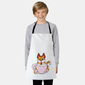 Tijgerkat met beker van melk.PNG Schort (Gedragen)