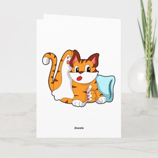 Tijgerkat met kussen kaart (Achterkant)