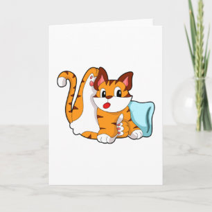Tijgerkat met kussen kaart