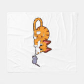 Tijgerkat met muis fleece deken (Voorkant (Horizontaal))