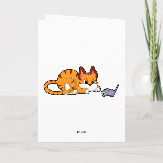 Tijgerkat met muis kaart (Achterkant)