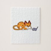 Tijgerkat met muis legpuzzel (Verticaal)