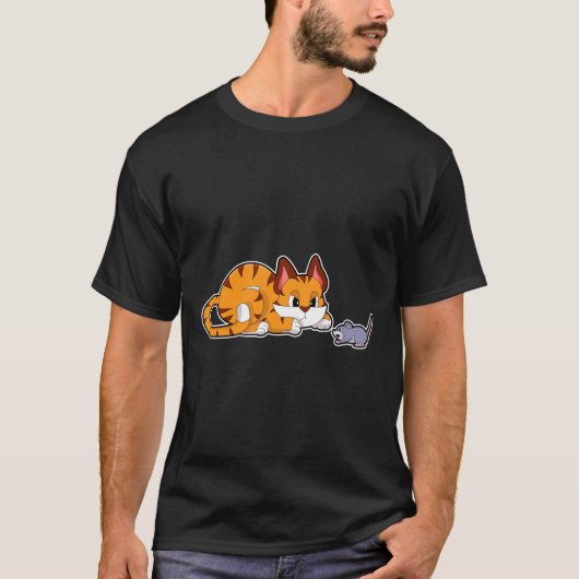 Tijgerkat met muis t-shirt (Voorkant)