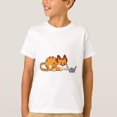 Tijgerkat met muis t-shirt (Voorkant)