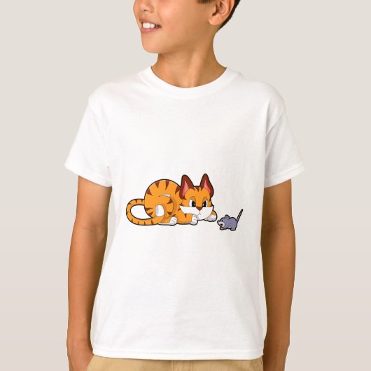 Tijgerkat met muis t-shirt (Voorkant)