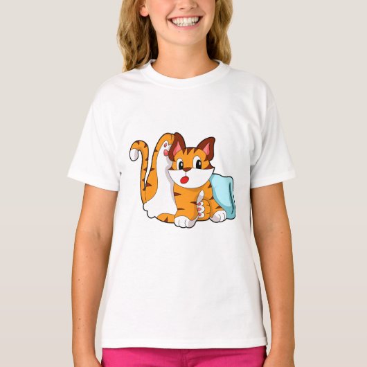 Tijgerkat met piloot t-shirt (Voorkant)
