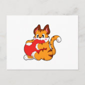 Tijgerkat verliefd bij Love with Heart.PNG Briefkaart (Voorkant)