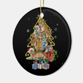 Tijgerkerstboomsneeuw Funny Tiger Xmas Gift Keramisch Ornament (Links)