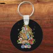 Tijgerkerstboomsneeuw Funny Tiger Xmas Gift Sleutelhanger (Voorkant)