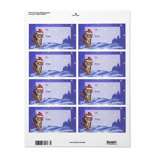 Tijgerkerstmis Etiket (Full Sheet)