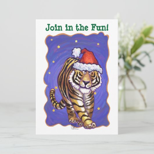 Tijgerkerstmis Kaart (Staand voorkant)