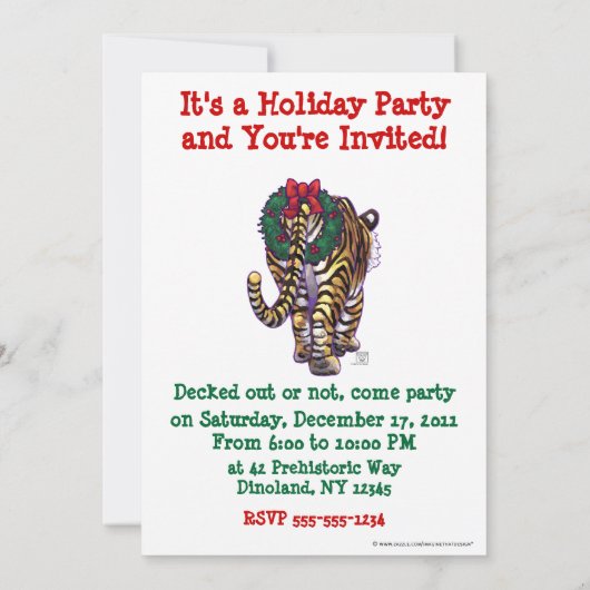 Tijgerkerstmis Kaart (Achterkant)