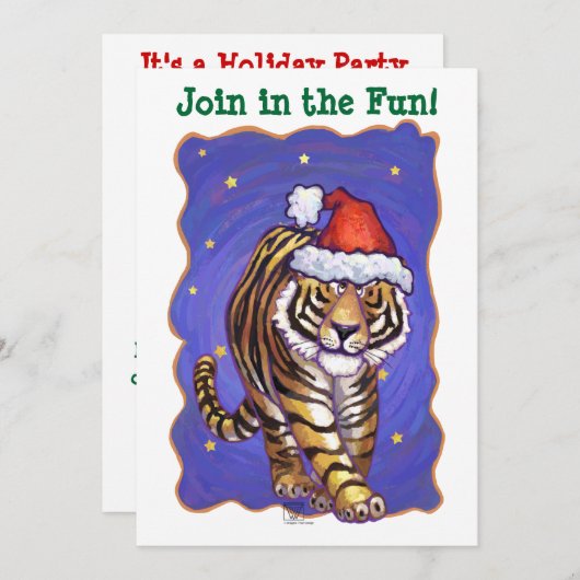 Tijgerkerstmis Kaart (Voorkant / Achterkant)