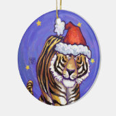 Tijgerkerstmis Keramisch Ornament (Links)