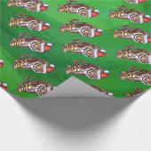TijgerKerstmis op groen Cadeaupapier (Hoek)
