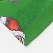 TijgerKerstmis op groen Fleece Deken (Hoek)