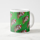 TijgerKerstmis op groen Grote Koffiekop (Voorkant rechts)