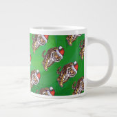TijgerKerstmis op groen Grote Koffiekop (Rechts)