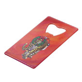 TijgerKerstmis op rood Creditkaart Flessenopener (Achterkant Gekanteld)