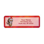 TijgerKerstmis op rood Etiket (Voorkant)