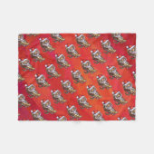 TijgerKerstmis op rood Fleece Deken (Voorkant (Horizontaal))