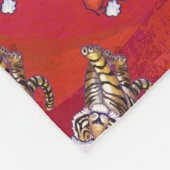 TijgerKerstmis op rood Fleece Deken (Hoek)