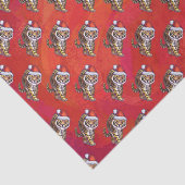 TijgerKerstmis op rood Tissuepapier (Detail)