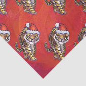 TijgerKerstmis op rood Tissuepapier (Detail)