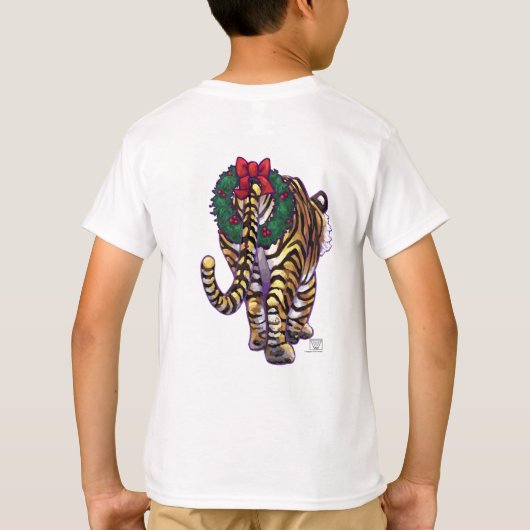 Tijgerkerstmis T-shirt (Achterkant)
