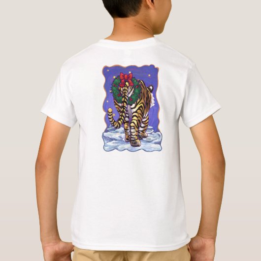 Tijgerkerstmis T-shirt (Achterkant)