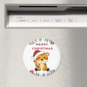 Tijgerkerstsneeuwwinterdieren Tiger Magnet (Insitu (Vaatwasser))