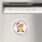 Tijgerkerstsneeuwwinterdieren Tiger Magnet (Insitu (Vaatwasser))