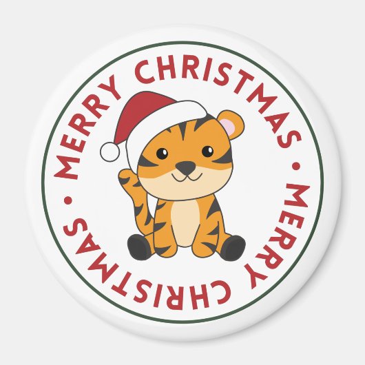 Tijgerkerstsneeuwwinterdieren Tiger Magnet (Voorkant)