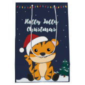 Tijgerkerstsneeuwwinterdieren tijgergemiddelde G Medium Cadeauzakje (Achterkant)