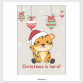 Tijgerkerstwinter winterdieren tijger Sticker (Vel)