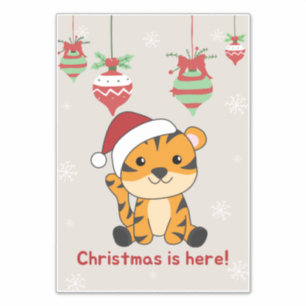 Tijgerkerstwinter winterdieren tijger Sticker