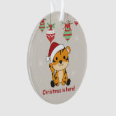 Tijgerkerstwinter winterdieren tijgerversiering ornament (voorkant)
