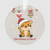 Tijgerkerstwinter winterdieren tijgerversiering ornament (voorkant)