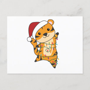 Tijgerkerstwintersneeuw Briefkaart