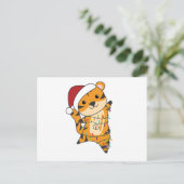 Tijgerkerstwintersneeuw Briefkaart (Staand voorkant)