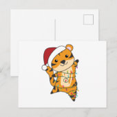 Tijgerkerstwintersneeuw Briefkaart (Voorkant / Achterkant)