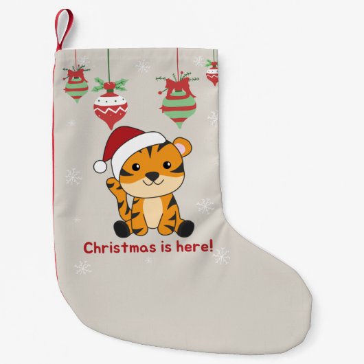 Tijgerkerstwintersneeuw Kleine Kerstsok (Voorkant)