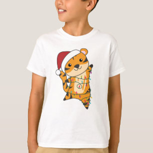 Tijgerkerstwintersneeuw T-shirt