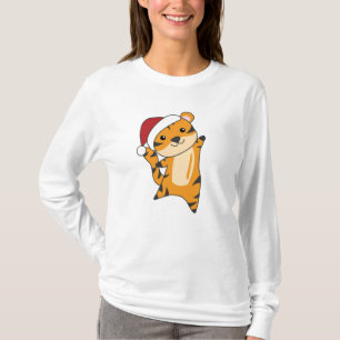 Tijgerkerstwintersneeuw T-shirt