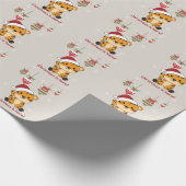 Tijgerkerstwinterwinterdieren tijgervloed cadeaupapier (Hoek)