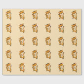 Tijgerkerstwinterwinterdieren tijgervloed cadeaupapier (Vlak)