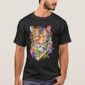 Tijgerkleurige kunst dierenvrienden kunst t-shirt (Voorkant)