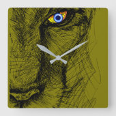 Tijgerklok Vierkante Klok (Voorkant)