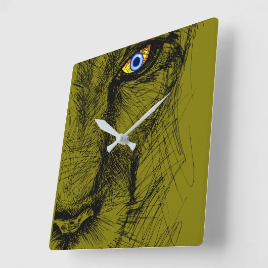 Tijgerklok Vierkante Klok (Hoek)